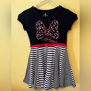 Disney Girls Black, White & Red Minnie Mouse Bow Dress